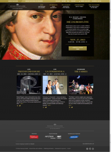 home page of the new live dedicated portal of the Wiener Staatoper